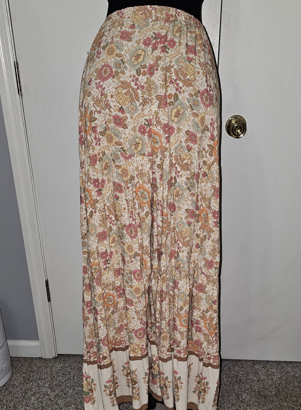 NATURAL LIFE Floral Tiered Palazzo Pants in Cream, Rust, Sage